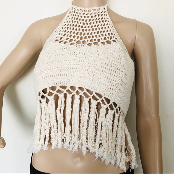 EARTHBOUND Boho Crochet Tassel Crop Top - Picture 2 of 4